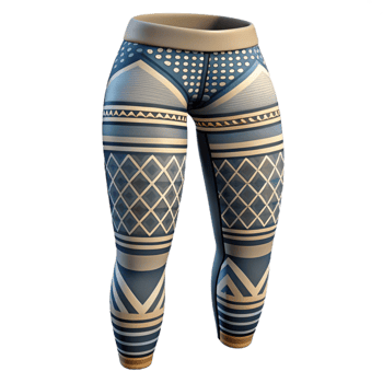 impressive traditional Tribal Patterned Leggings Isolated Flatlay detailed png