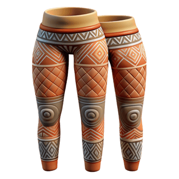 beautiful abstract Tribal Patterned Leggings Isolated Flatlay professional png
