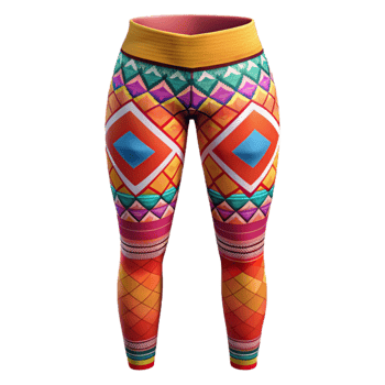 beautiful rustic Tribal Print Leggings Bright Colors Isolated Element exclusive png