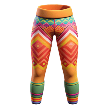 dramatic minimalist Tribal Print Leggings Bright Colors Isolated Element exclusive png