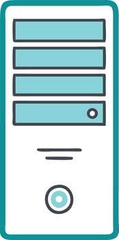 Simple and modern desktop server unit graphic vector