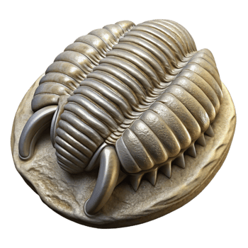 elegant minimalist Trilobite Fossil Ancient Marine Life Isolated detailed png