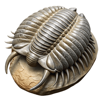 beautiful contemporary Trilobite Fossil Ancient Marine Life Isolated premium png