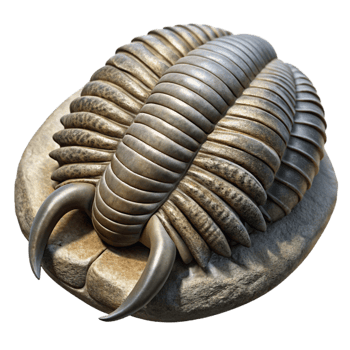 wonderful vintage Trilobite Fossil Ancient Marine Life Isolated authentic png