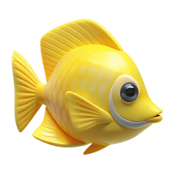 serene modern Tropical Fish Single Yellow Transparent Background original png