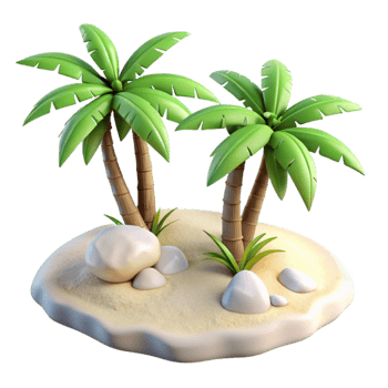 magnificent creative Tropical Island Palm Trees White Sand Transparent detailed png