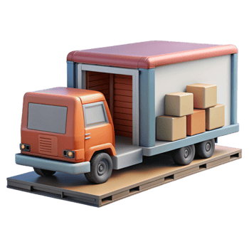 extraordinary minimalist Truck Loading Dock Rear View Transparent Background png