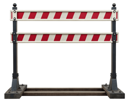 Railway crossing barrier on a transparent background png