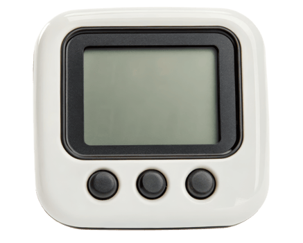 White digital counter with buttons on a transparent background png