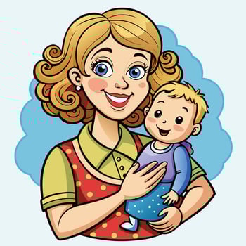 Loving Mother and Child vector