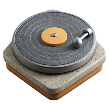 dramatic minimalist Turntable Slipmat Felt Material Circular Shape Transparent Background exclusive png