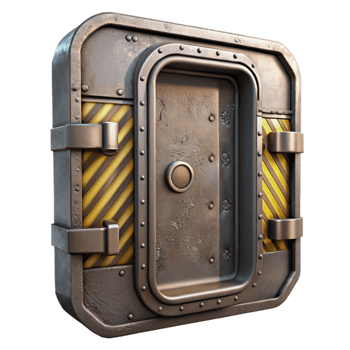 elegant rustic Underground Bunker Metal Door Cutout high resolution png