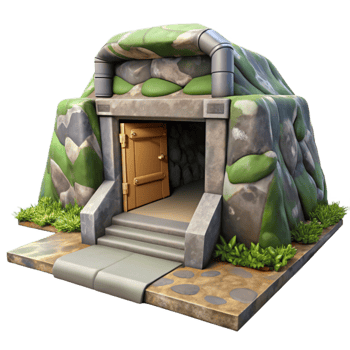 dramatic classic Underground Bunker Entrance Camouflaged Cutout professional png