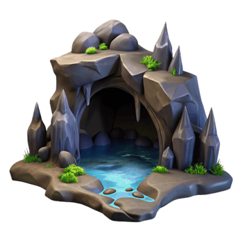 elegant classic Underground River Cave Dark Shadows Cutout original png