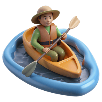 wonderful traditional Underground River Kayaker Paddling Isolated high resolution png