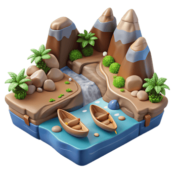 stunning contemporary Underground River Rapids Whitewater Isolated premium png