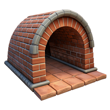 dramatic modern Underground Tunnel Brick Walls Transparent Background authentic png