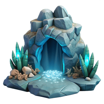 beautiful traditional Underwater Cave Entrance with Light Beams Cutout high quality png