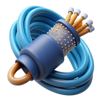 beautiful artistic Underwater Communication Cable Cutout with Fiber Optic Detail professional png