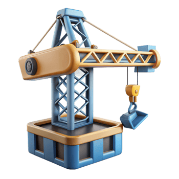 beautiful rustic Underwater Construction Crane Cutout with Lifting Cables exclusive png