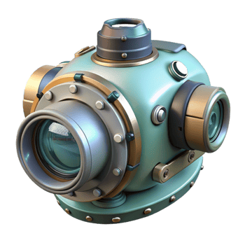 elegant traditional Underwater Drone Camera Housing Close Up Isolated authentic png