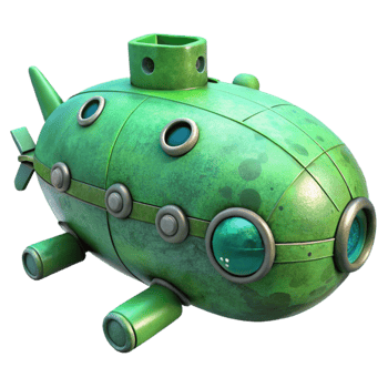 elegant creative Underwater Drone Green Hue Isolated authentic png