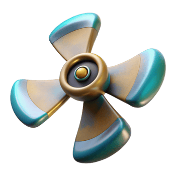 magnificent abstract Underwater Drone Propeller Cutout with Rotation Blur detailed png