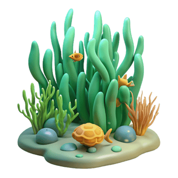 magnificent rustic Underwater Kelp Forest Scene with Transparent Background exclusive png