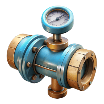 impressive rustic Underwater Pipeline Flow Meter Transparent Background with Digital Readout high quality png
