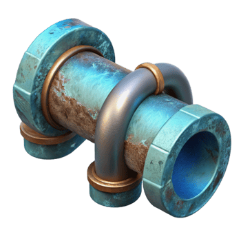 beautiful classic Underwater Pipeline Section Cutout with Corrosion Detail original png