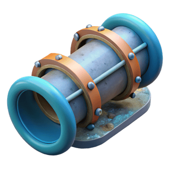 elegant rustic Underwater Pipeline Section Realistic Render Cutout genuine png