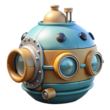 dramatic contemporary Underwater Research Lab Module Isolated with Side View detailed png