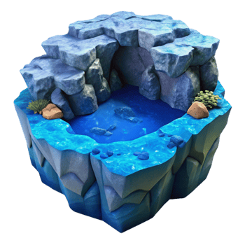 wonderful minimalist Underwater Rock Canyon Deep Blue Cutout high resolution png