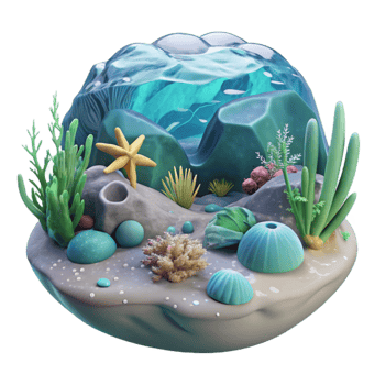dramatic rustic Underwater Seascape Transparent Background original png