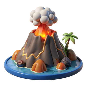 elegant classic Underwater Volcano Erupting Cutout Dramatic Scene high resolution png
