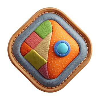 dramatic vintage Upcycled Clothing Patch Colorful Design Isolated premium png