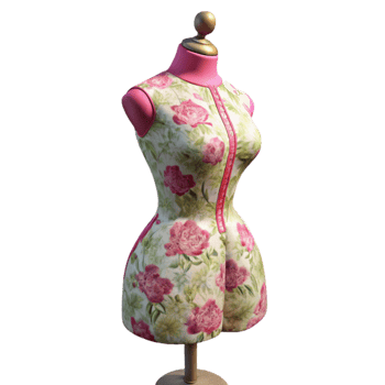beautiful creative Upcycled Dress Form with Floral Pattern Cutout png