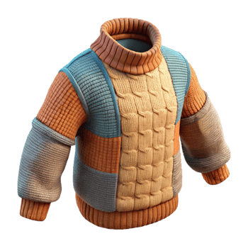 dramatic minimalist Upcycled Sweater Knitted Texture Isolated exclusive png