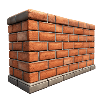 elegant minimalist Urban Alleyway Brick Wall Texture Isolated Cutout png