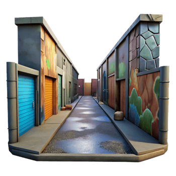 extraordinary abstract Urban Alleyway Graffiti Covered Isolated Cutout original png