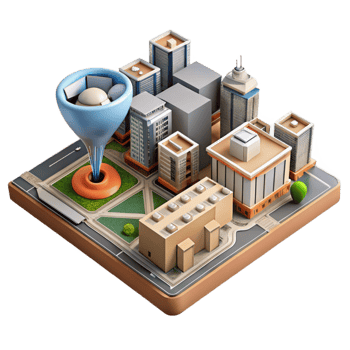 elegant abstract Urban Area Aerial View with Drone Cutout detailed png