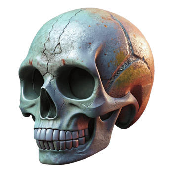 stunning artistic Urban Art Skull Design Isolated genuine png