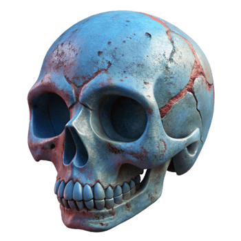 serene classic Urban Art Skull Design Isolated detailed png