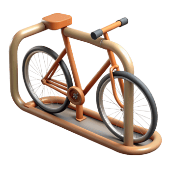 beautiful traditional Urban Bicycle Rack Side View Isolated exclusive png