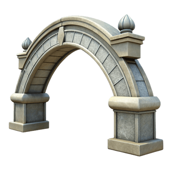 stunning traditional Urban Bridge Arch Detail Isolated high resolution png