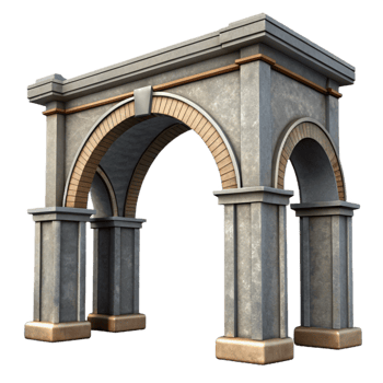beautiful abstract Urban Bridge Arch Detail Isolated professional png