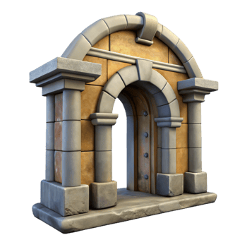 stunning minimalist Urban Building Doorway Archway Isolated Cutout detailed png