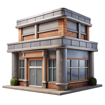 elegant creative Urban Building Facade Front View Cutout png