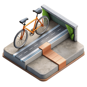 magnificent classic Urban City Bike Path Isometric Isolated Element high quality png