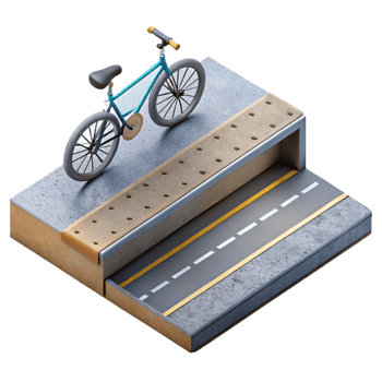 impressive contemporary Urban City Bike Path Isometric Isolated Element authentic png